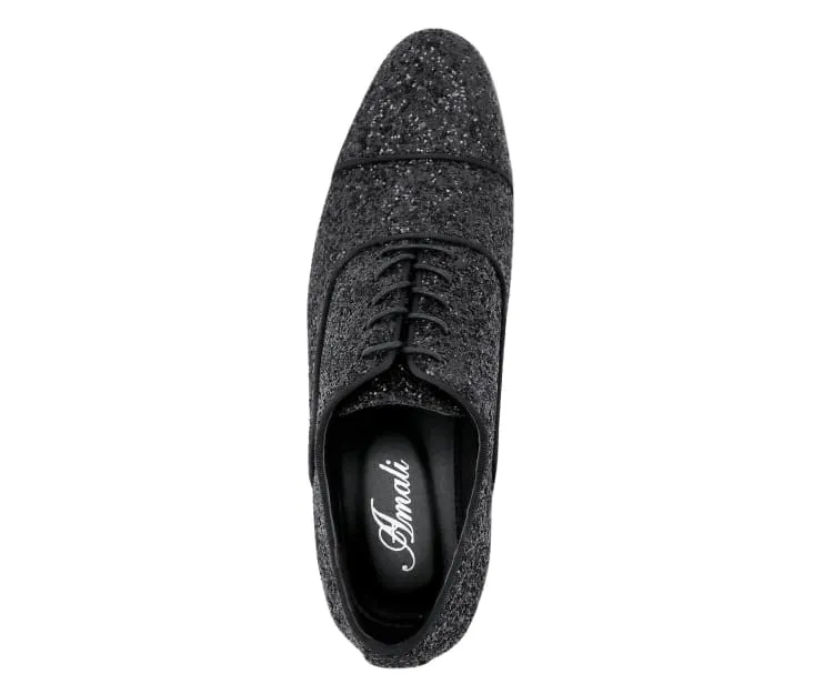 Amali Glamorous Glitter Oxfords Men’s Black Glitter