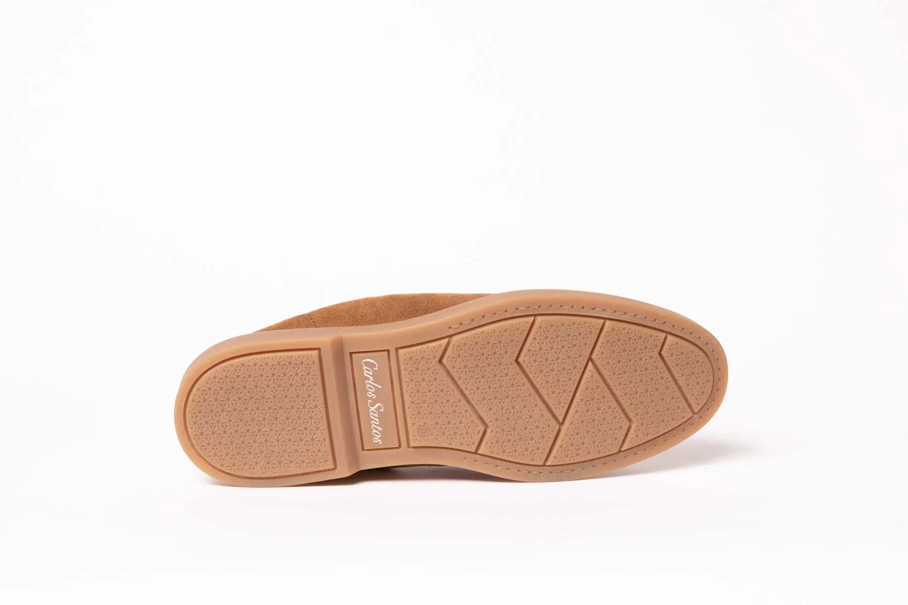Carlos Santos 1409 Unlined Loafers In Tobacco Suede