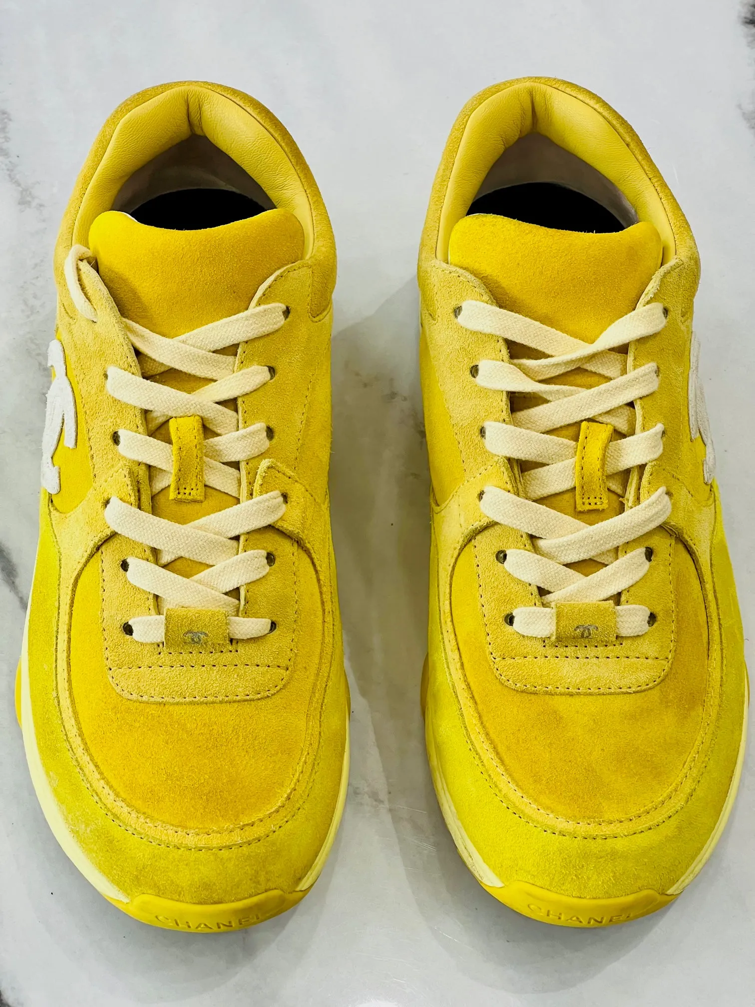 CHANEL CC SUEDE CALFSKIN SNEAKERS