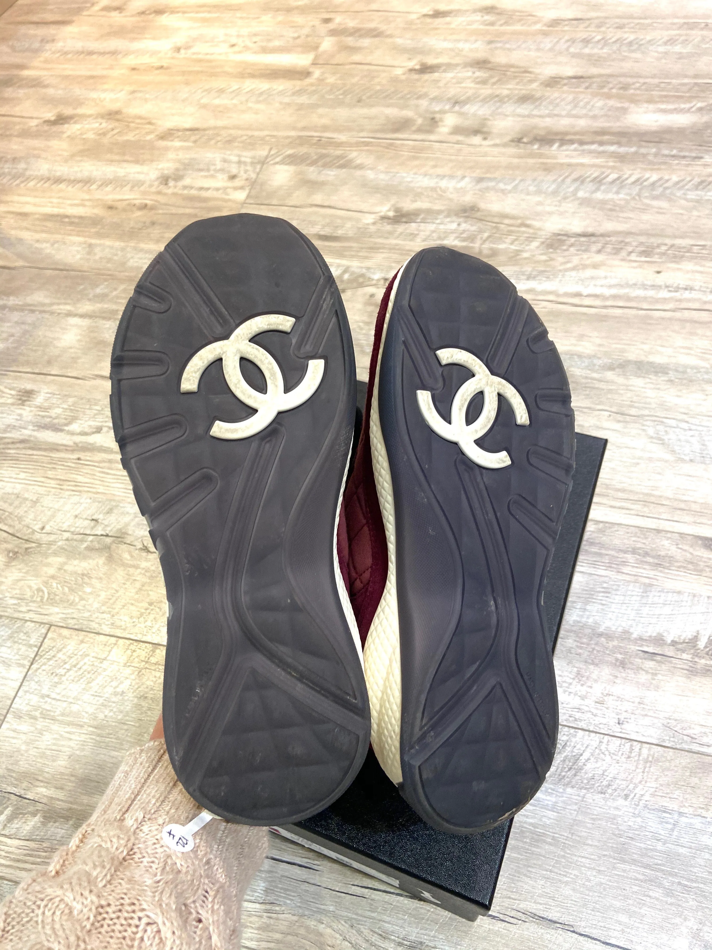 CHANEL SUEDE CALFSKIN TWEED CC SNEAKERS