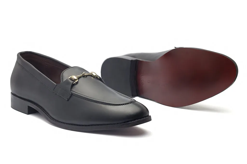Charma Buckle Loafers – Black