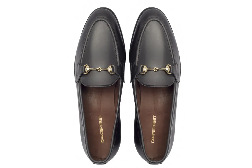 Charma Buckle Loafers – Black