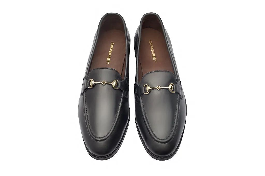 Charma Buckle Loafers – Black