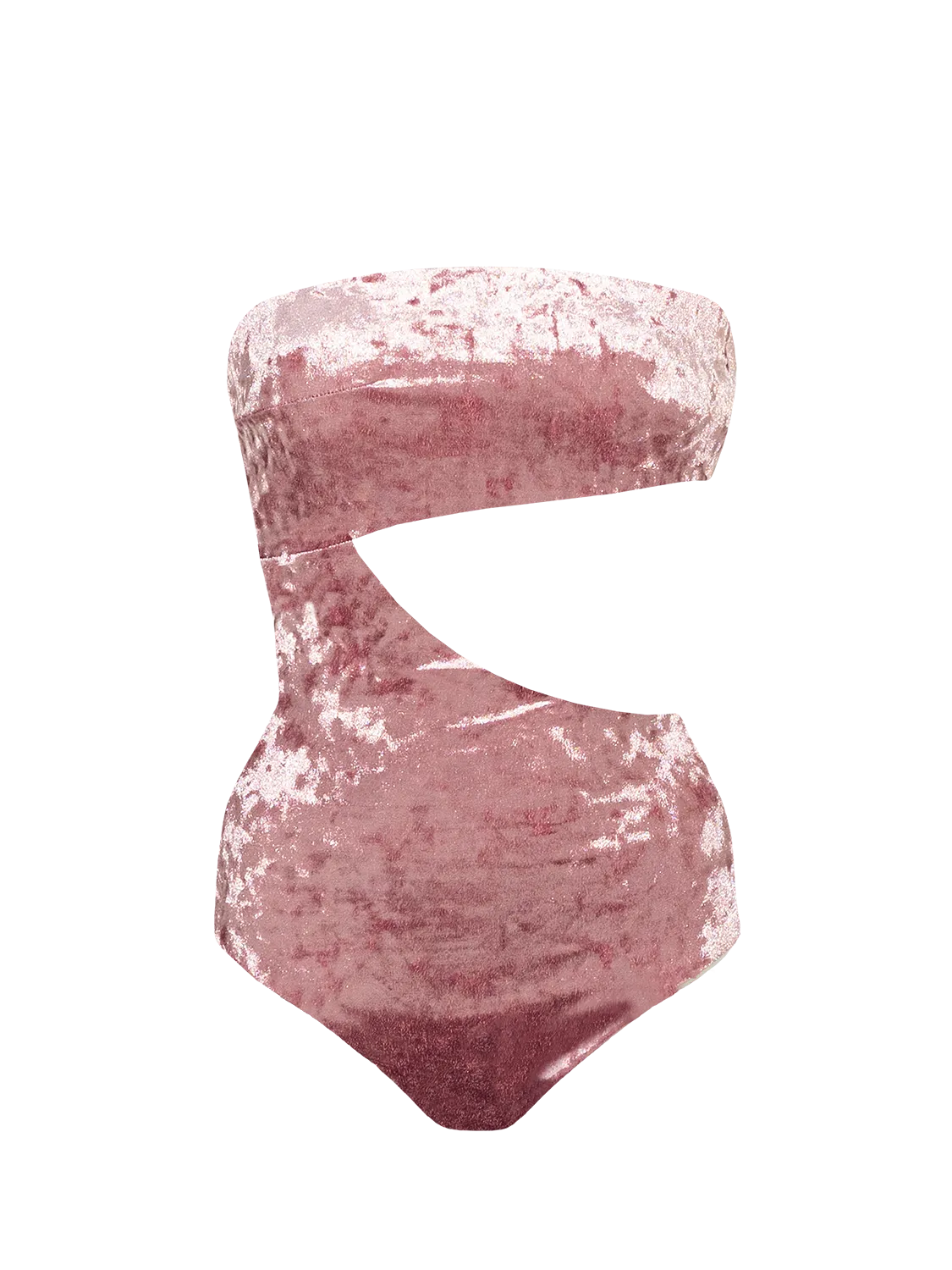 Coral Mirage ~ Strapless Cut-Off One Piece - Velvet Pink