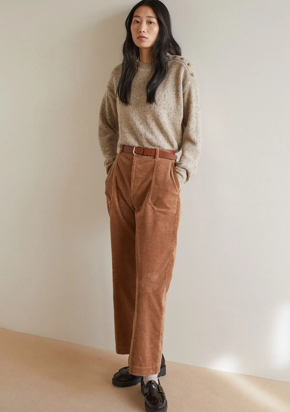 Cropped Corduroy Trousers | Yerse | 37822