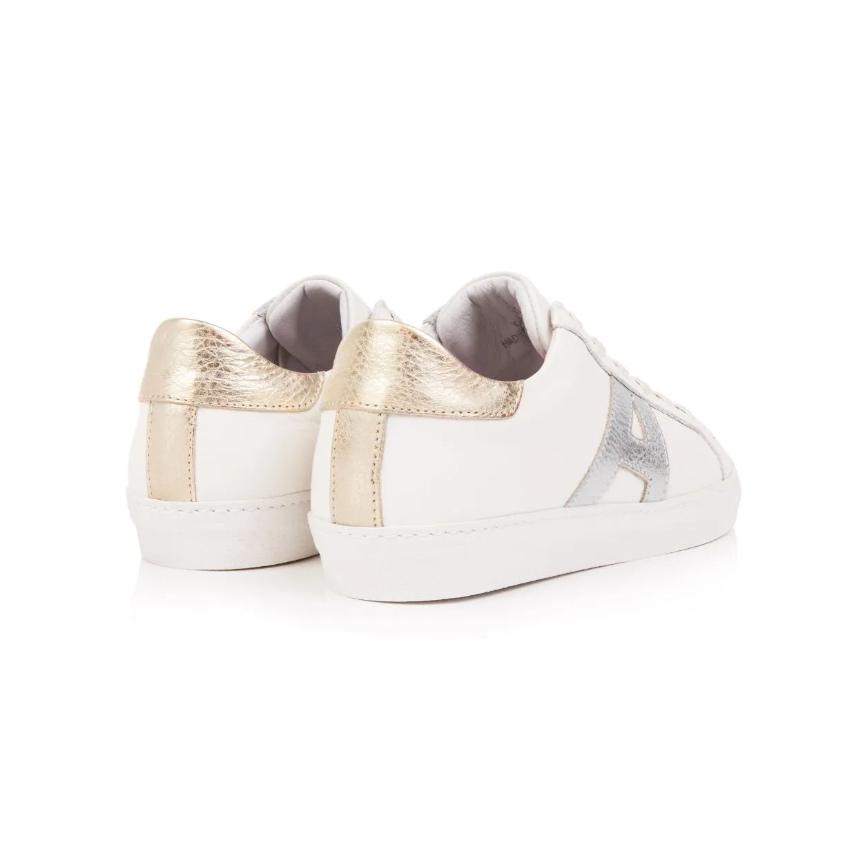 Cru Signature: Off White, Silver & Gold Trainers