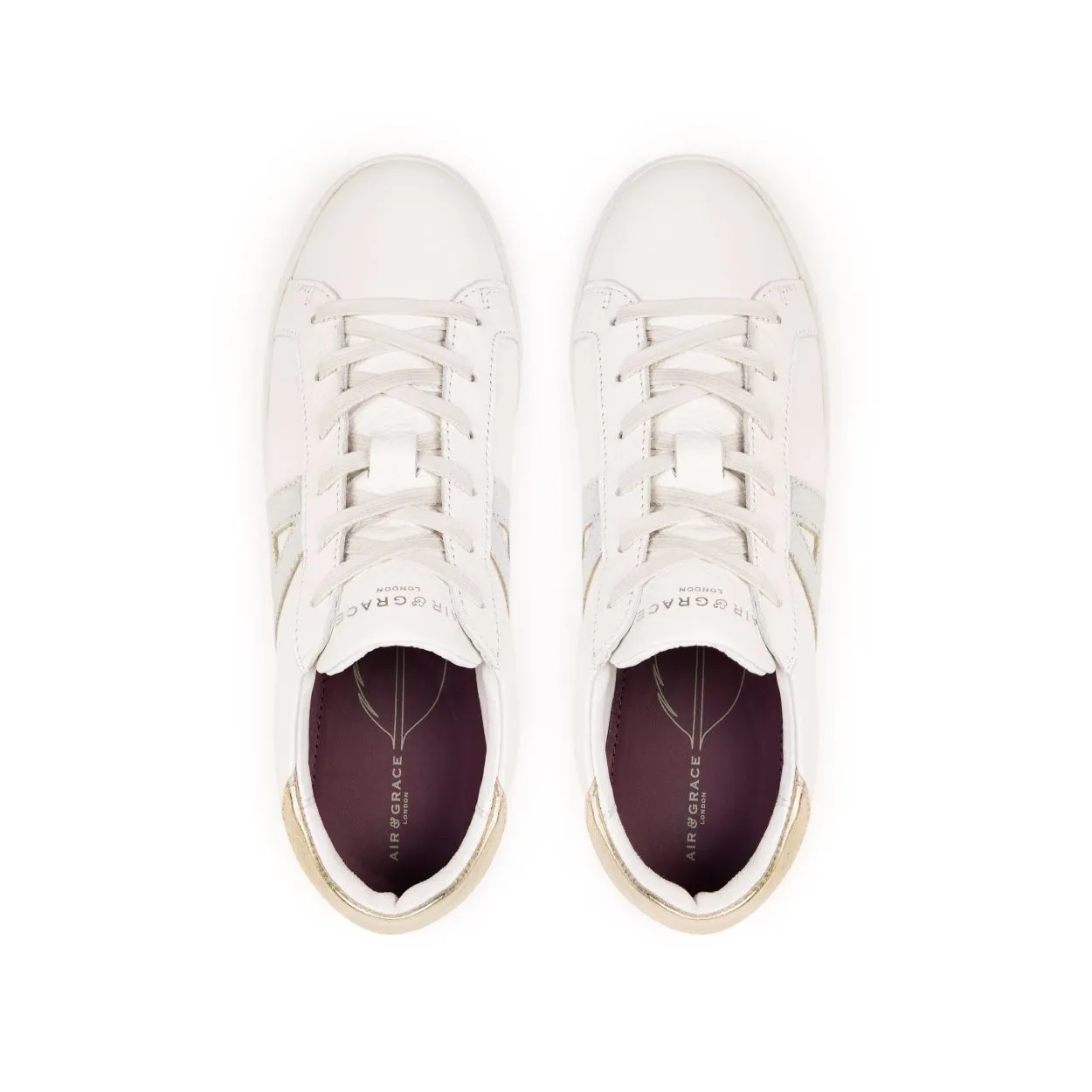 Cru Signature: Off White, Silver & Gold Trainers