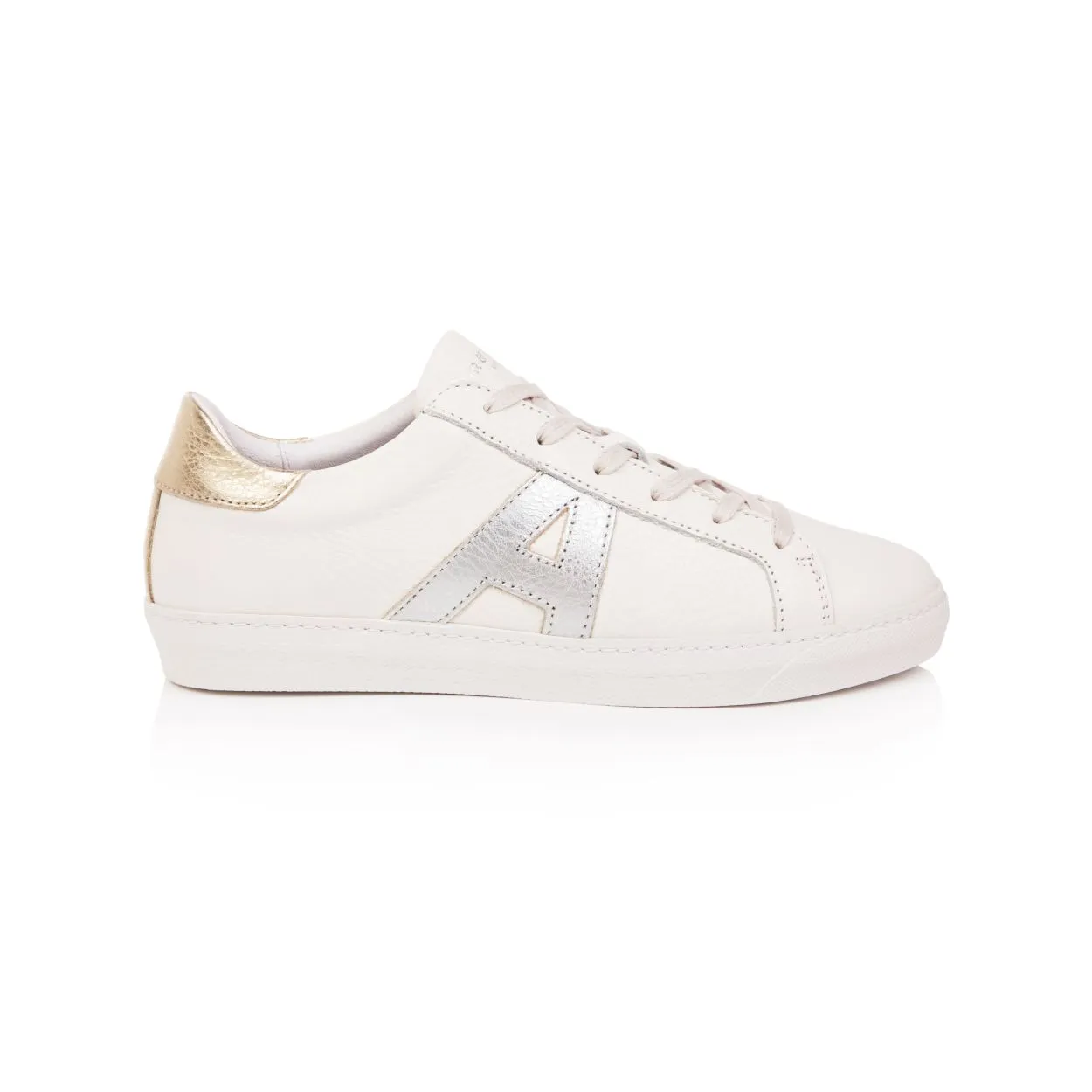 Cru Signature: Off White, Silver & Gold Trainers