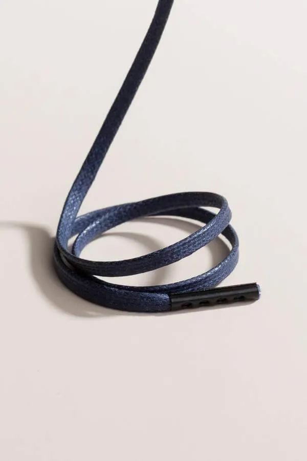 Dark Blue | Flat Waxed Shoelaces