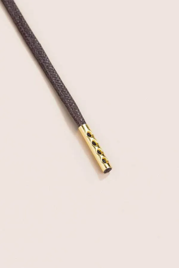 Dark Brown | Flat Waxed Shoelaces