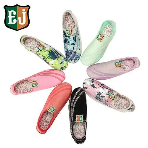 EJ Women Cotton Colorful Hook Loop Comfortable Yoga Ballet Dance Sport Casual Flat Home Shoes