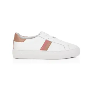 Fran: White, Pink & Tan Leather Trainers