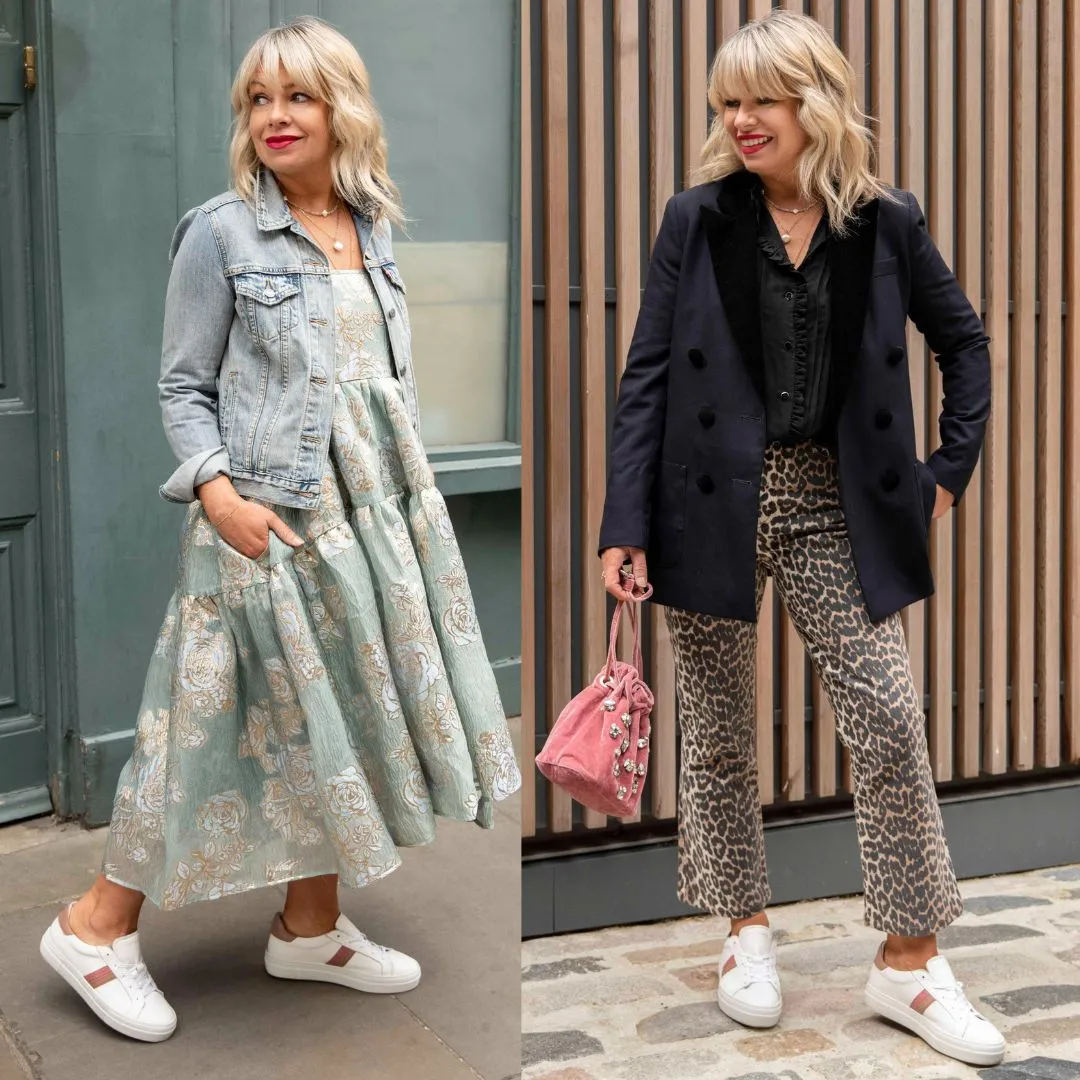 Fran: White, Pink & Tan Leather Trainers