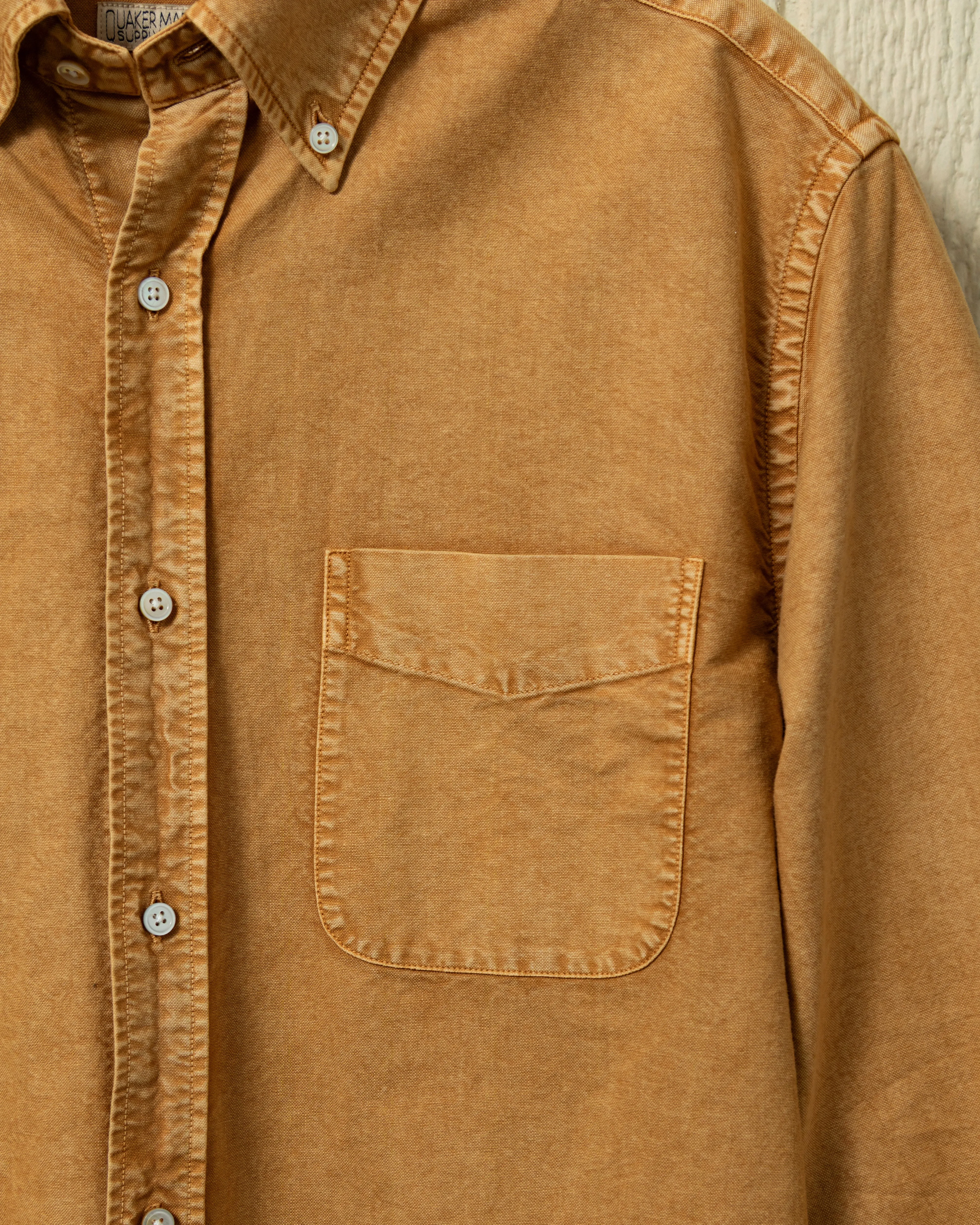 Garment Dyed Oxford Shirt in Old Gold