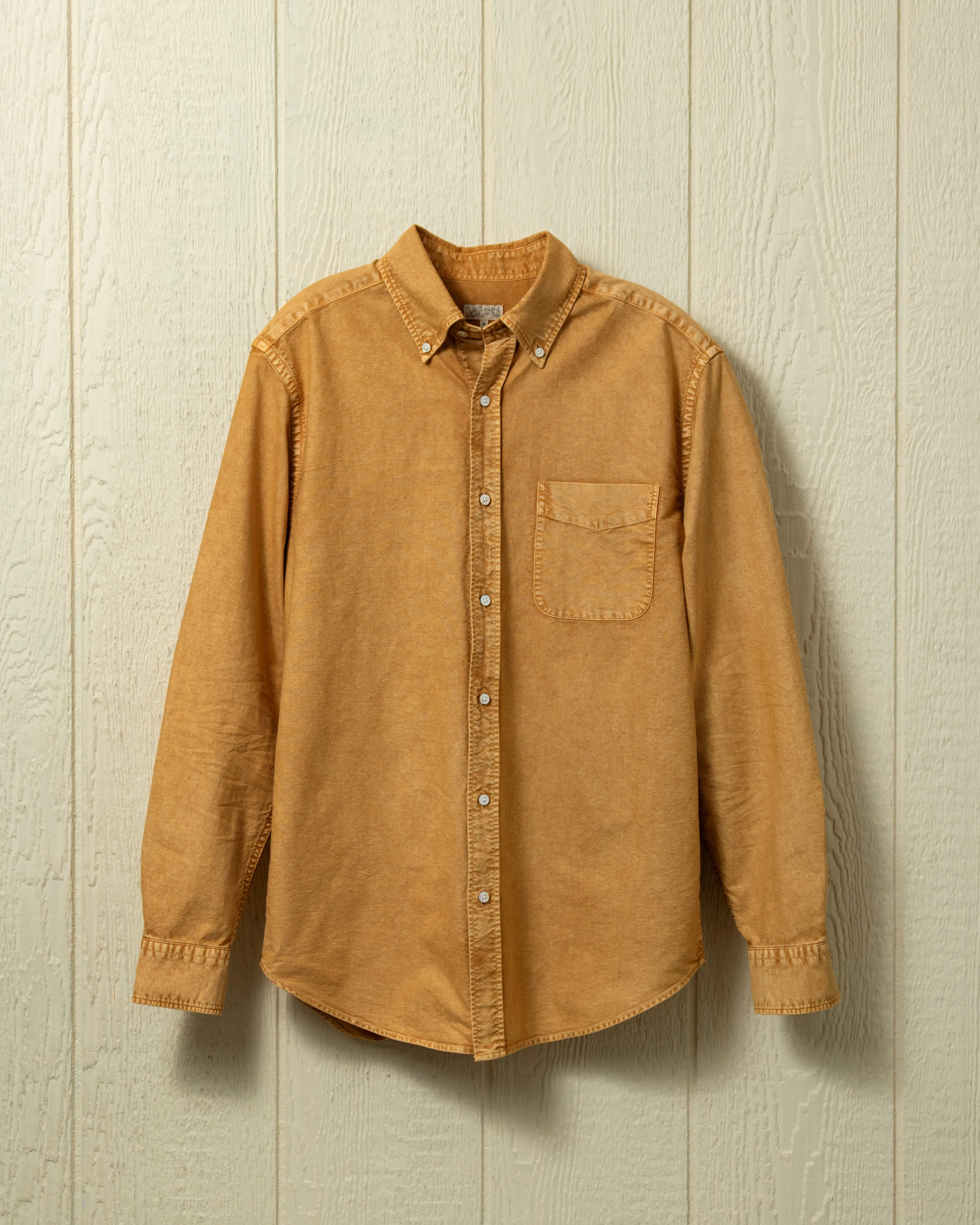 Garment Dyed Oxford Shirt in Old Gold