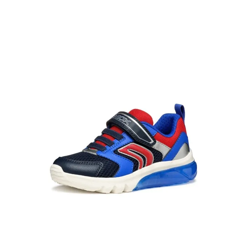 Geox Junior Blue Ciberdron Boys Shoes With Lights J45LBC