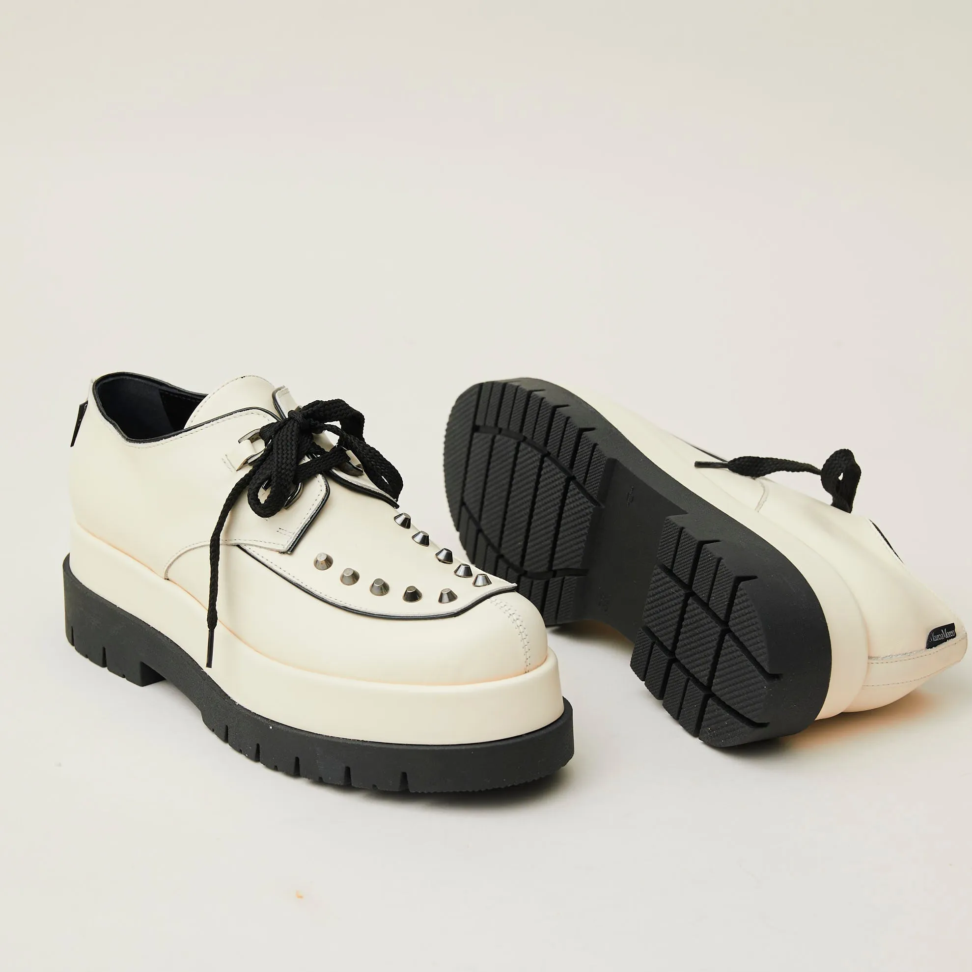 Marco Moreo Cream Leather Laced Brogues