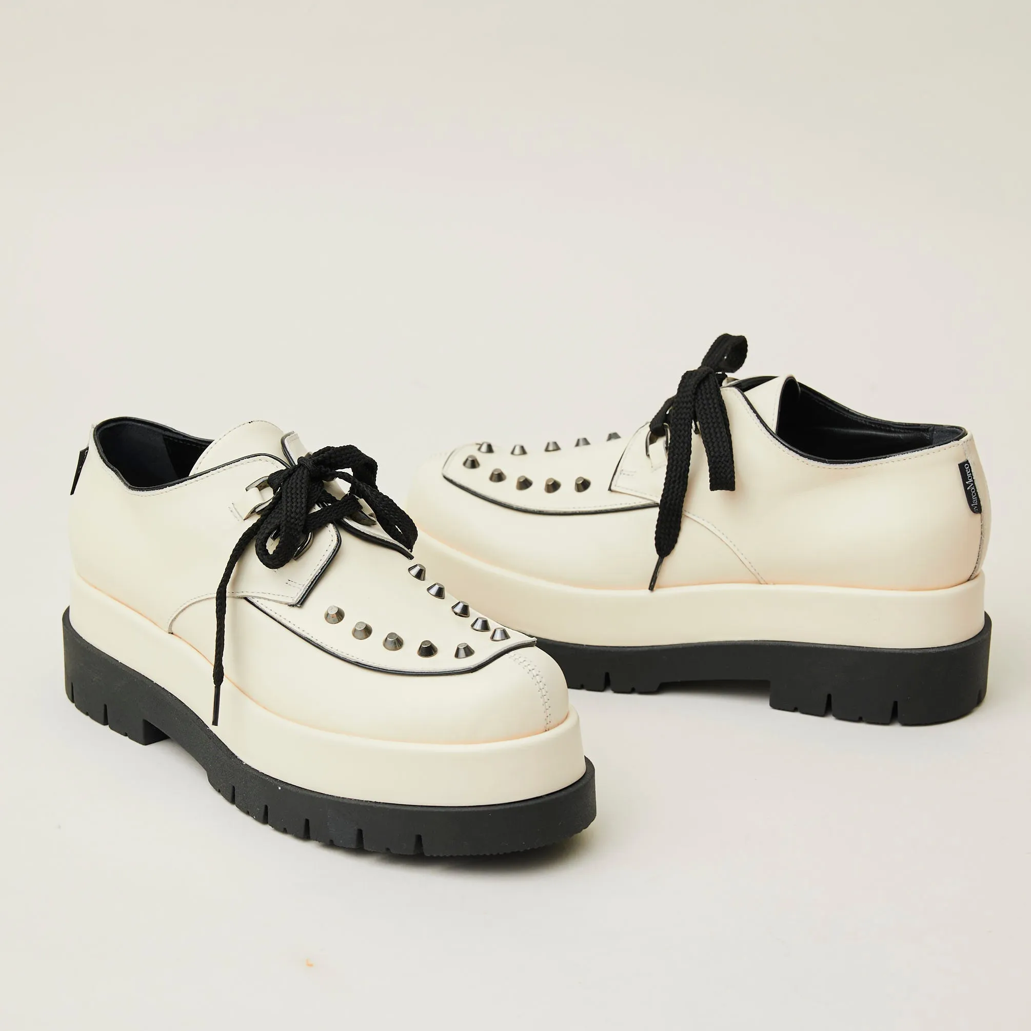 Marco Moreo Cream Leather Laced Brogues