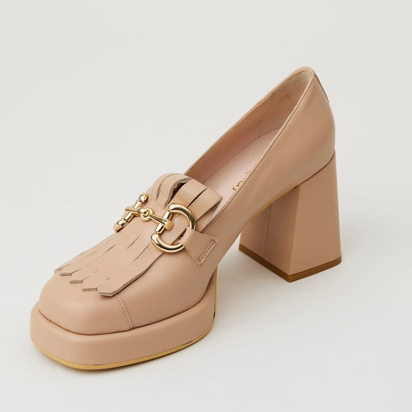 Marco Moreo Tan Leather Heeled Brogues