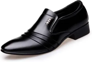 Mens Dress Shoes Oxfords Uniform Business Slip On Formal Soft Classic Wedding Casual Modern Work Shoes Black US6-15