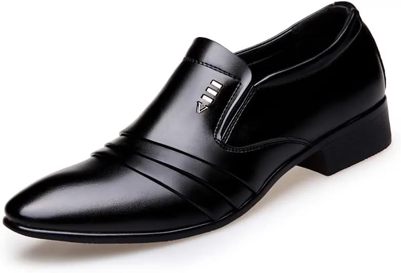 Mens Dress Shoes Oxfords Uniform Business Slip On Formal Soft Classic Wedding Casual Modern Work Shoes Black US6-15