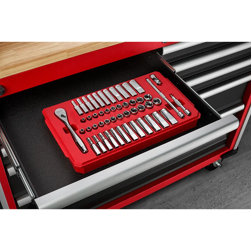 Milwaukee 48-22-9004 1/4" Drive 50 Piece Ratchet & Socket Set - SAE & Metric