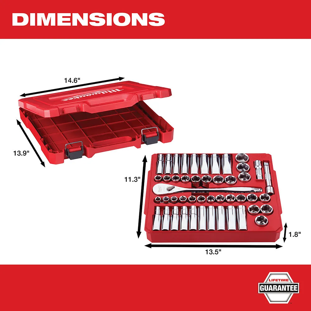 Milwaukee 48-22-9010 47 pc 1/2" Socket Wrench Set – SAE & Metric
