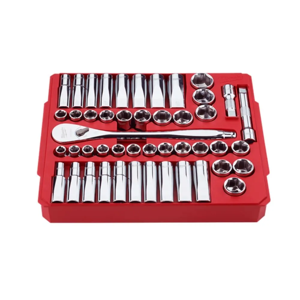 Milwaukee 48229010 47 Piece 1/2" Square Drive Metric & SAE Socket Set