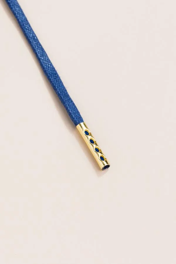 Navy | Flat Waxed Shoelaces