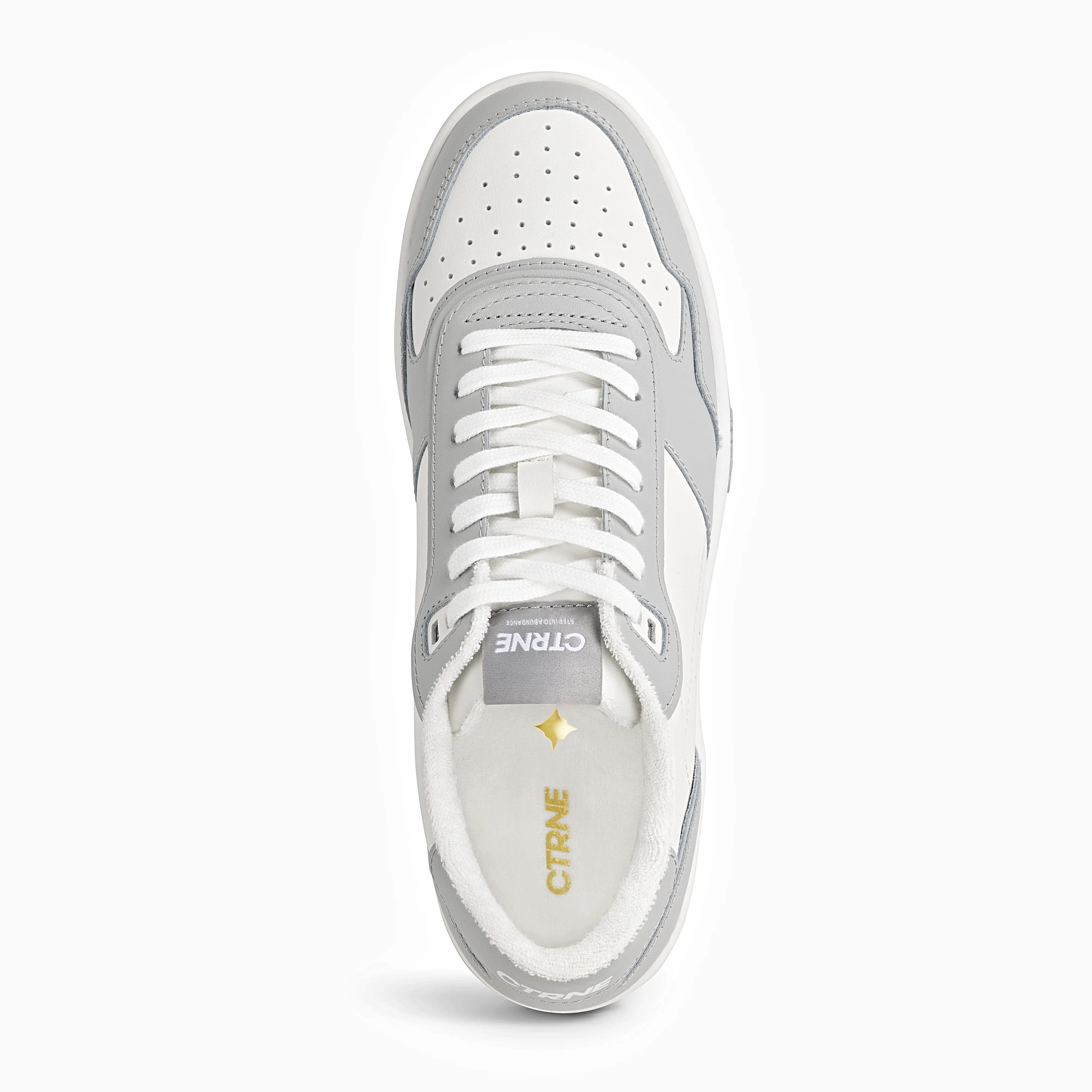 Orgonite Manifest Sneaker in White/Grey/Leather Ladies