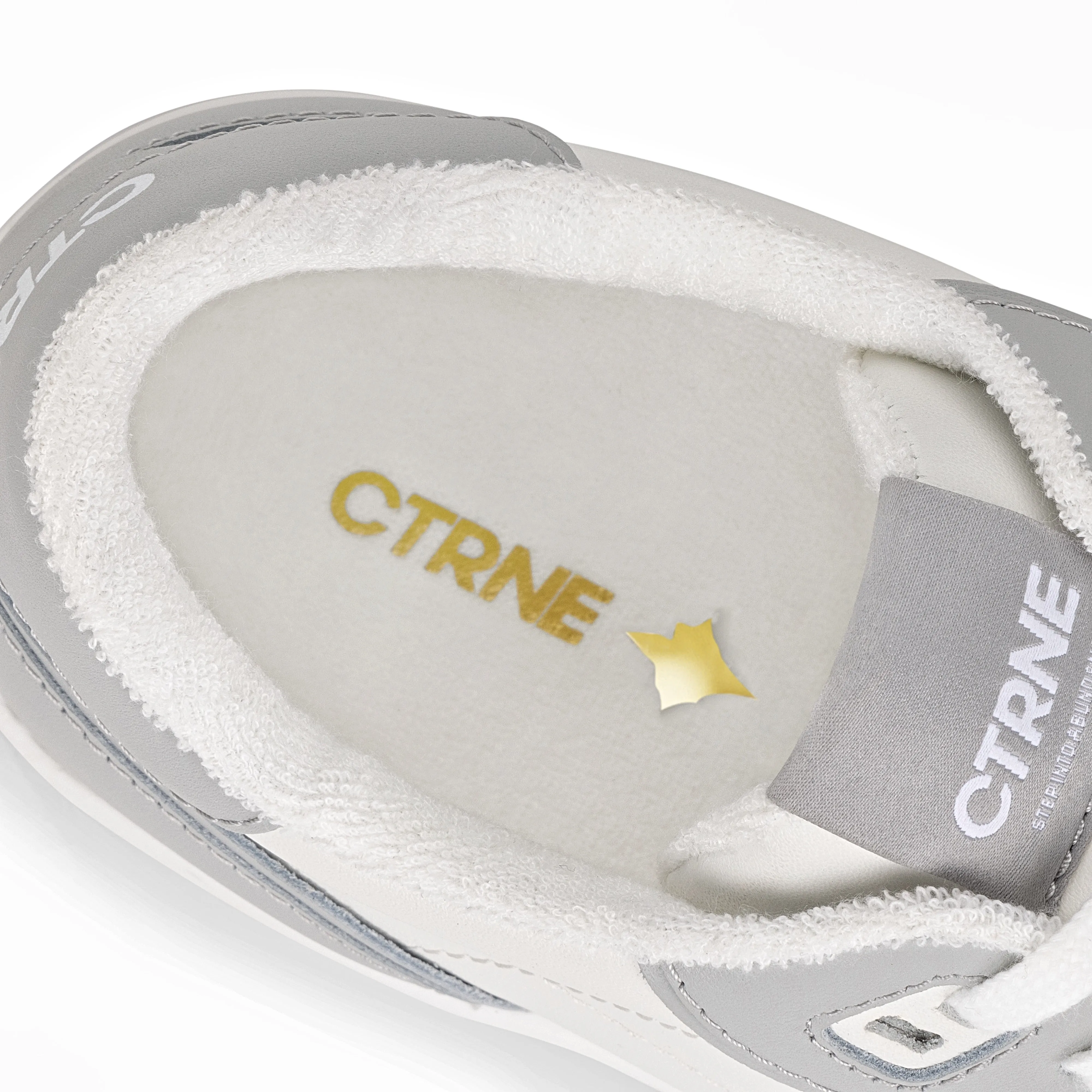 Orgonite Manifest Sneaker in White/Grey/Leather Ladies
