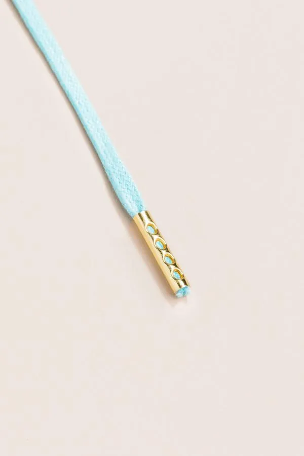 Pastel Blue | Flat Waxed Shoelaces