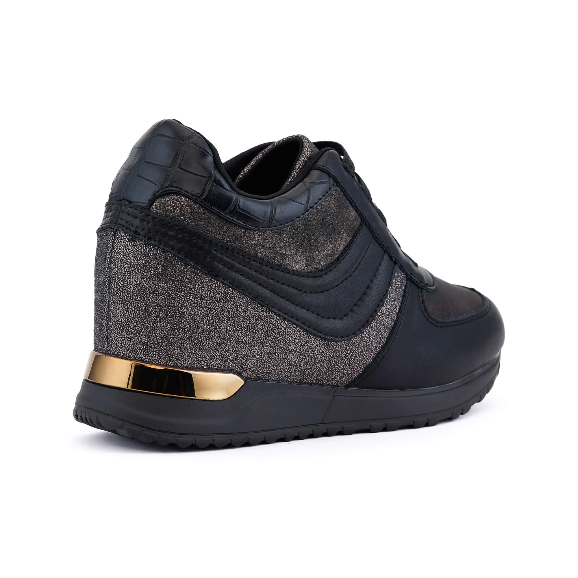 Prato Silver Wedge Heel Sneakers