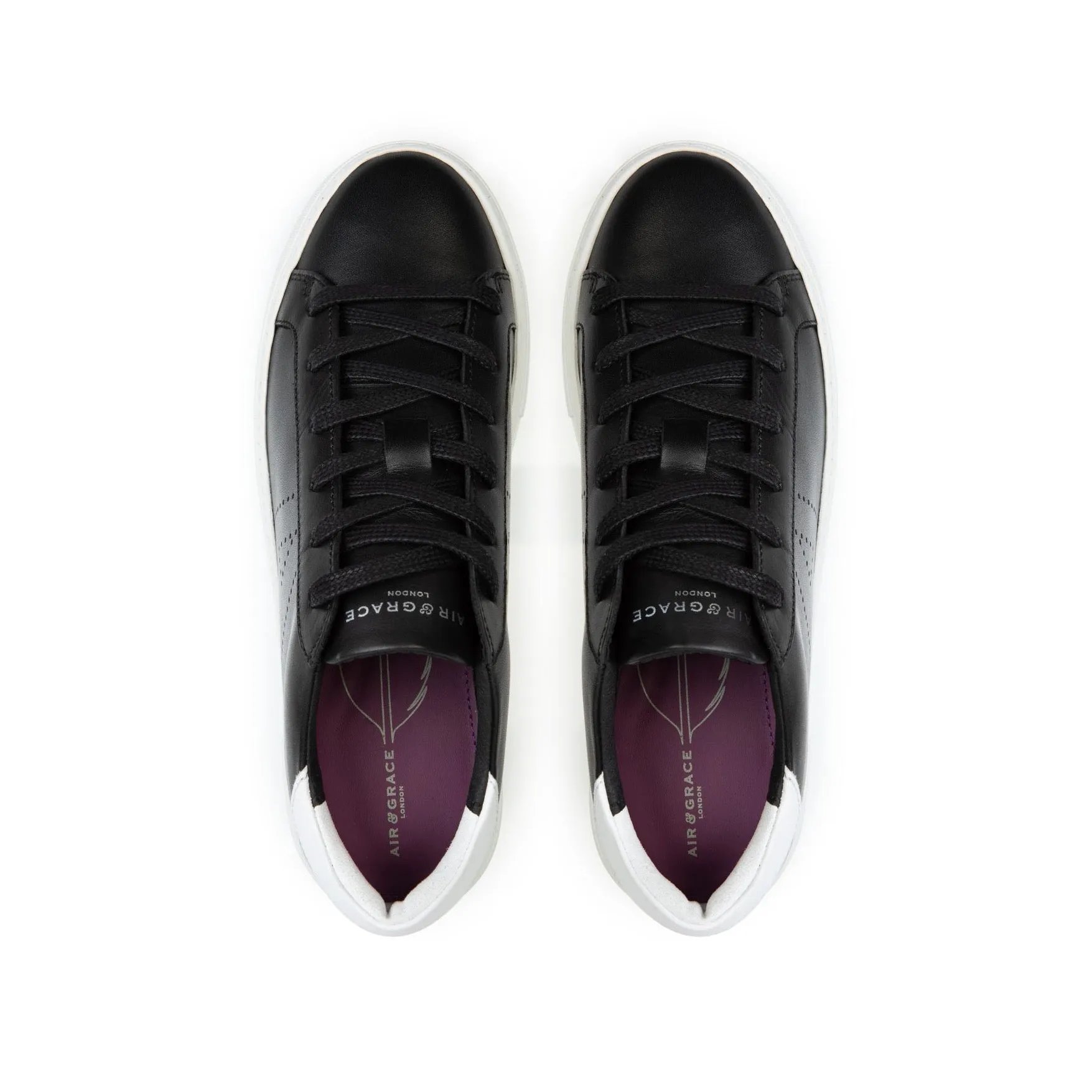 Roxy Signature: Black Leather Trainers