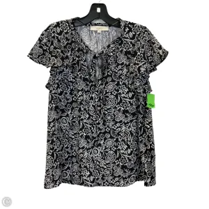Top Short Sleeve By Loft In Black & White, Size: M