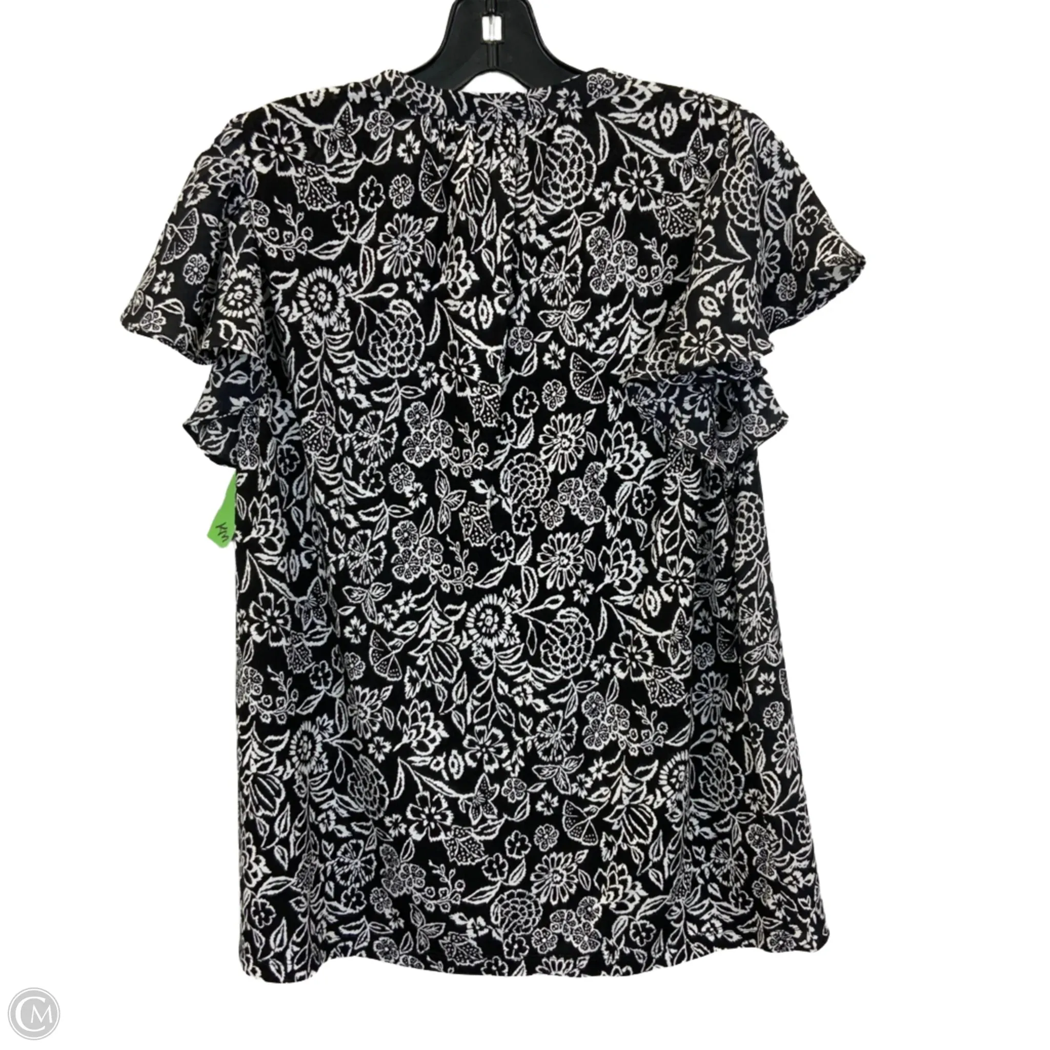 Top Short Sleeve By Loft In Black & White, Size: M