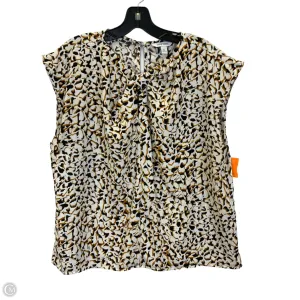 Top Sleeveless By Nine West Apparel In White & Yellow, Size: Xl
