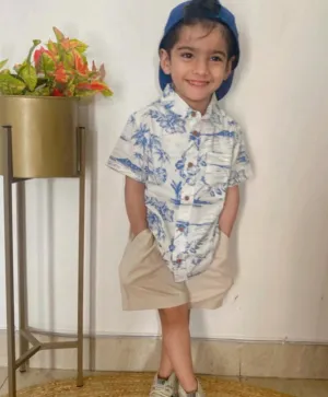 Tropical Print Cotton Shirt