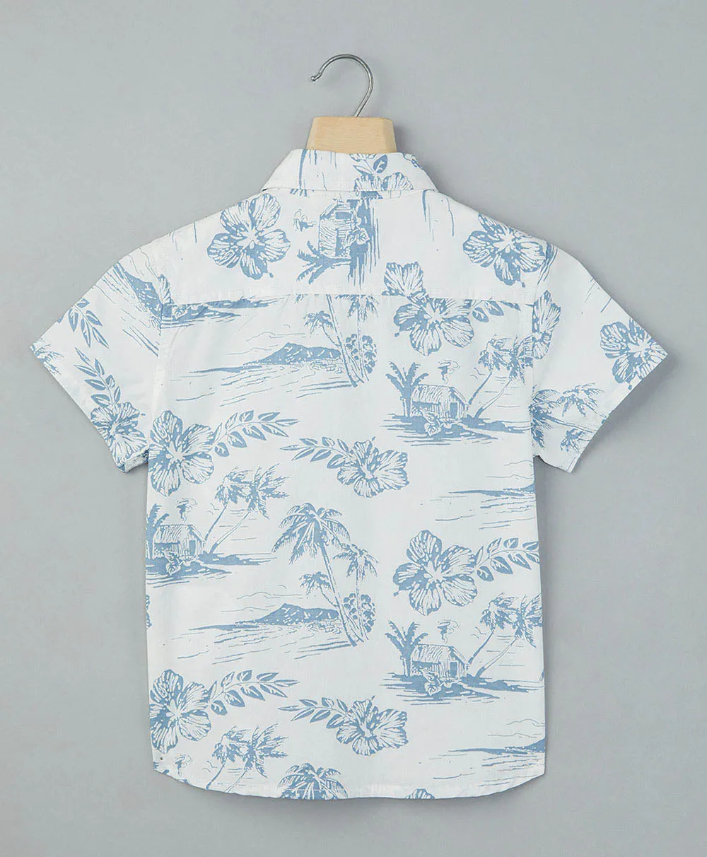 Tropical Print Cotton Shirt