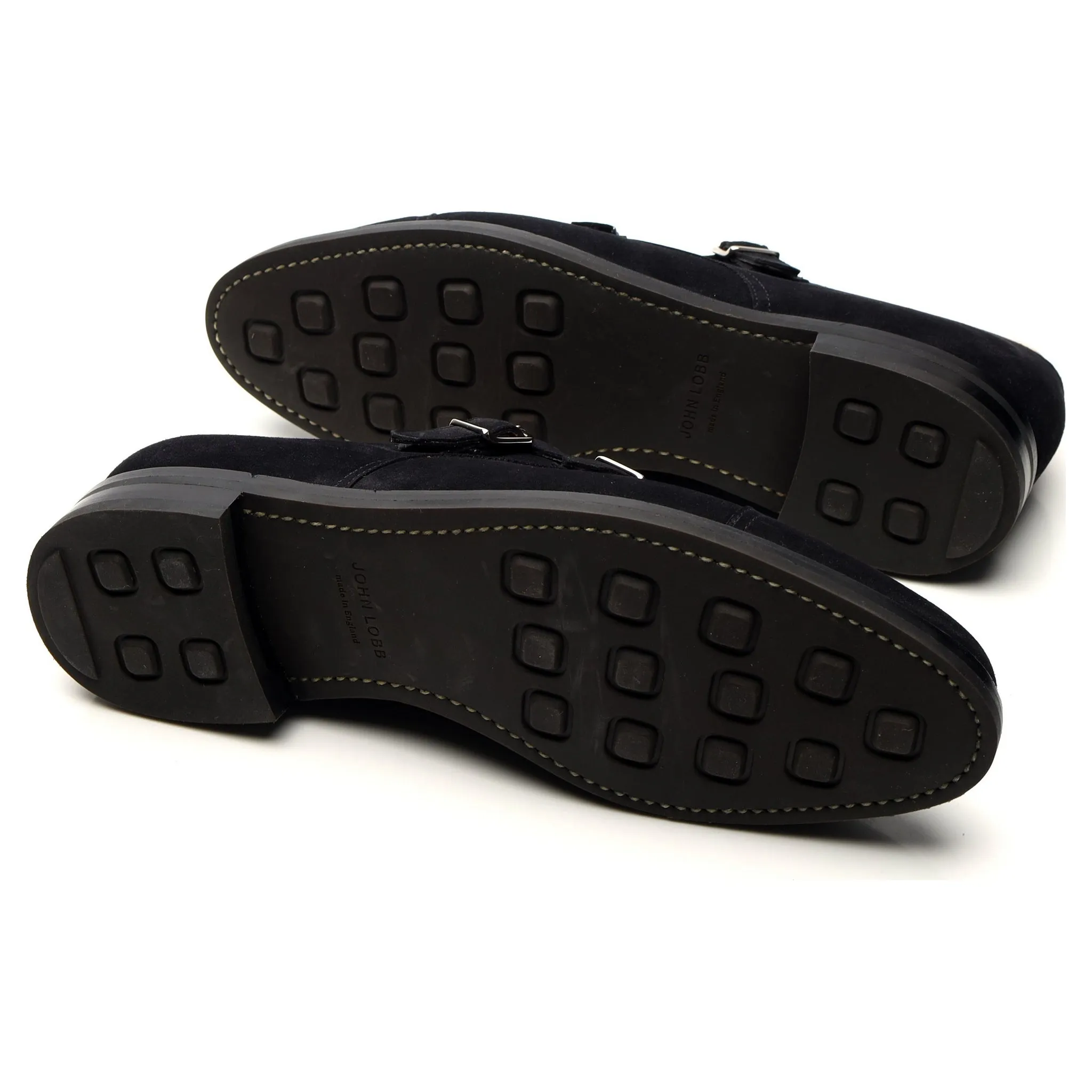 'William' Black Suede Double Monk Strap UK 10 E