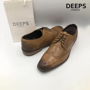 WILLIAM DERBY LONDON BROGUES HANDCRAFTED MEN'S SHOES TAN LEATHER