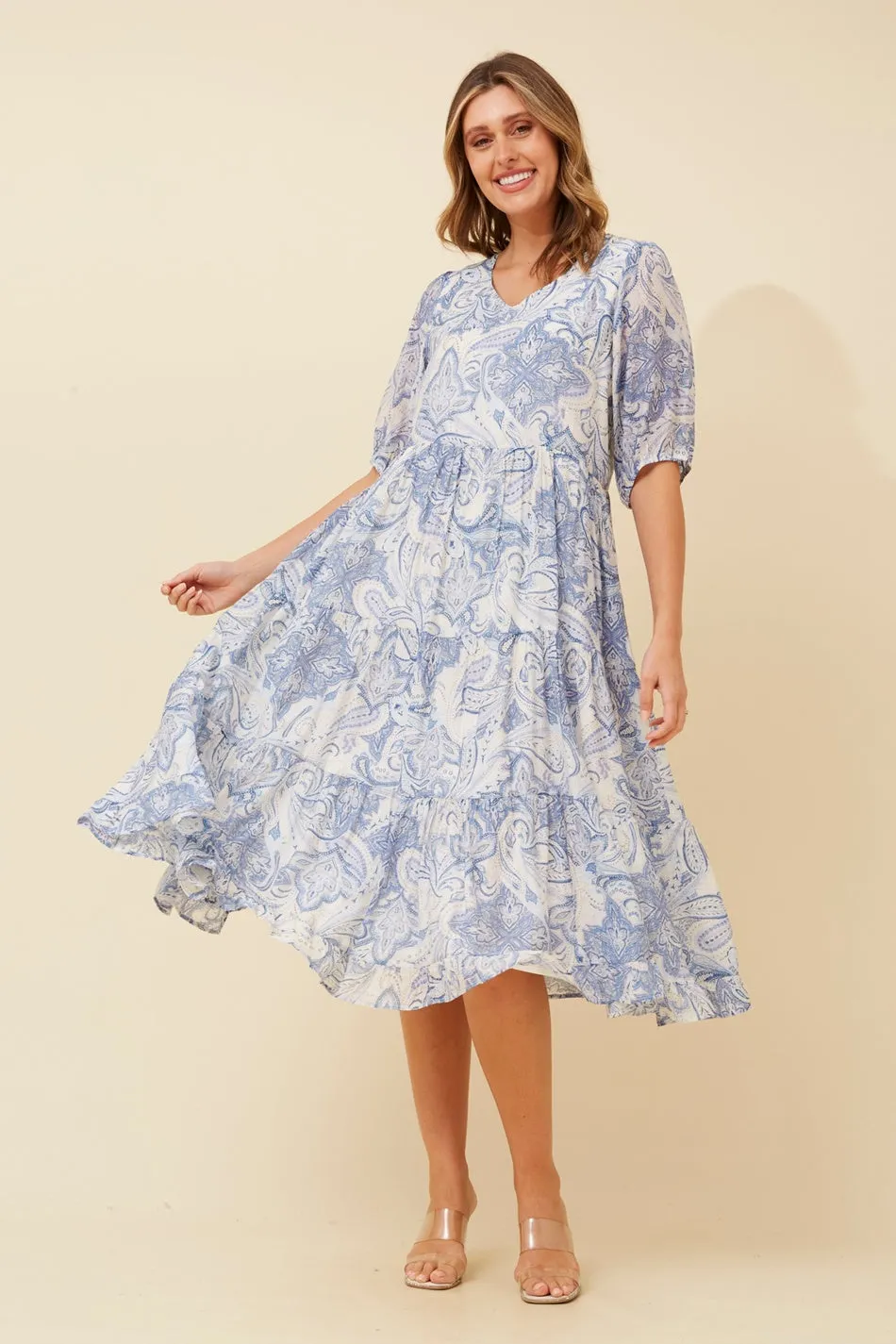 ZIAN PAISLEY PRINT DRESS