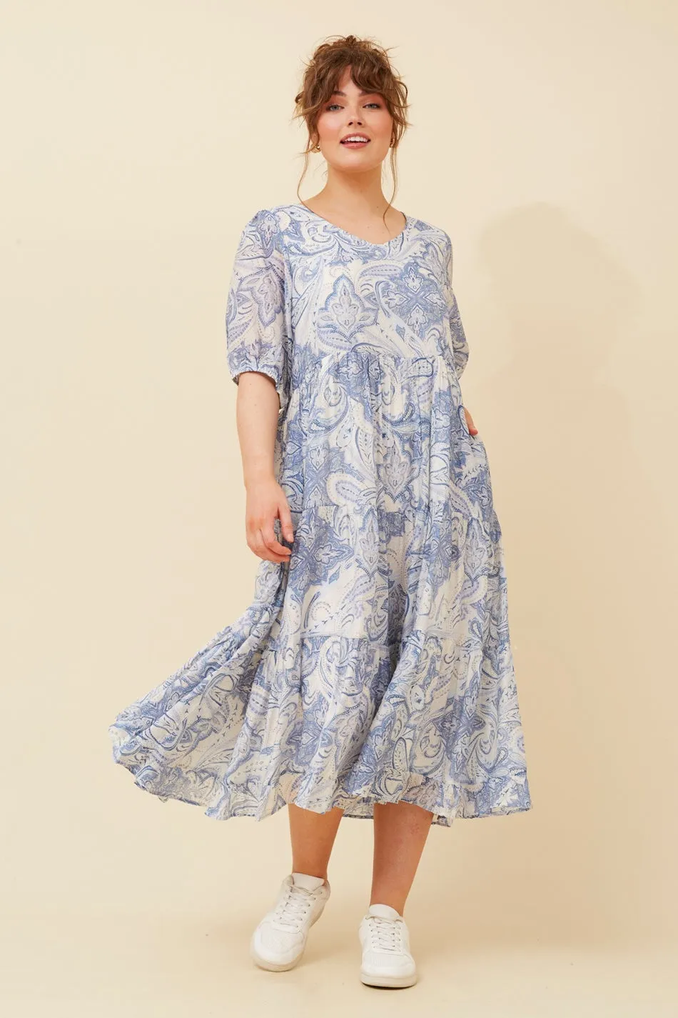 ZIAN PAISLEY PRINT DRESS