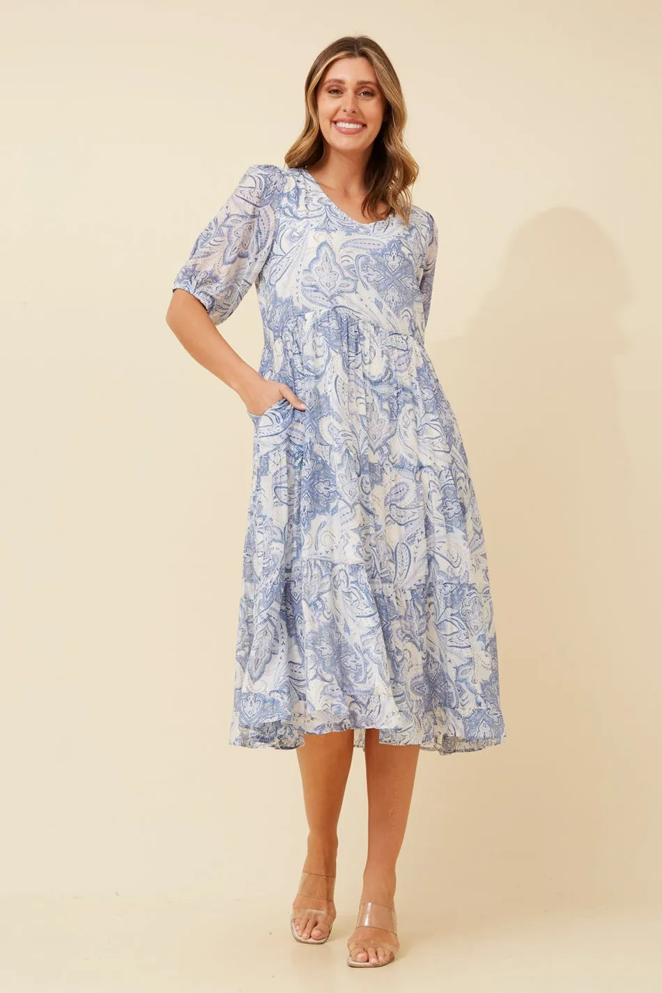 ZIAN PAISLEY PRINT DRESS