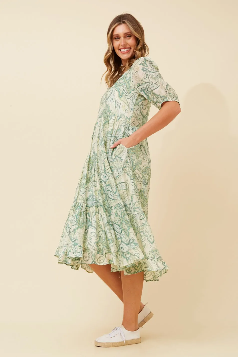 ZIAN PAISLEY PRINT DRESS