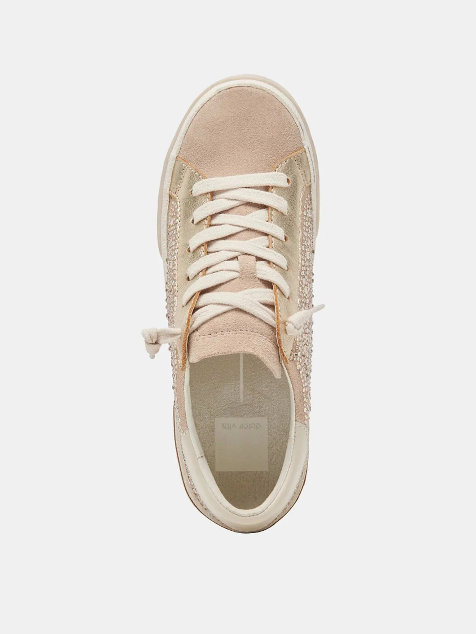 Zina Crystal Sneakers Gold Suede