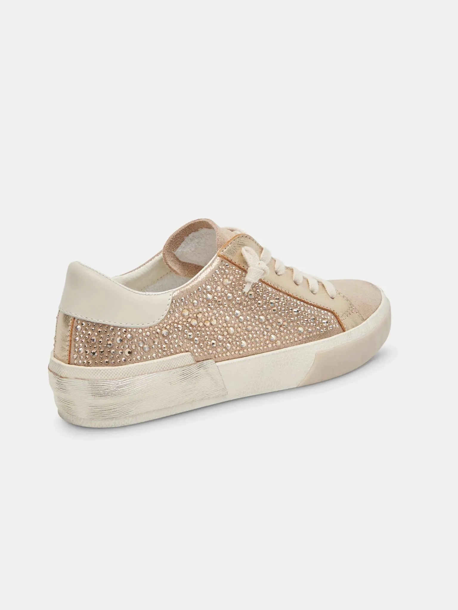 Zina Crystal Sneakers Gold Suede
