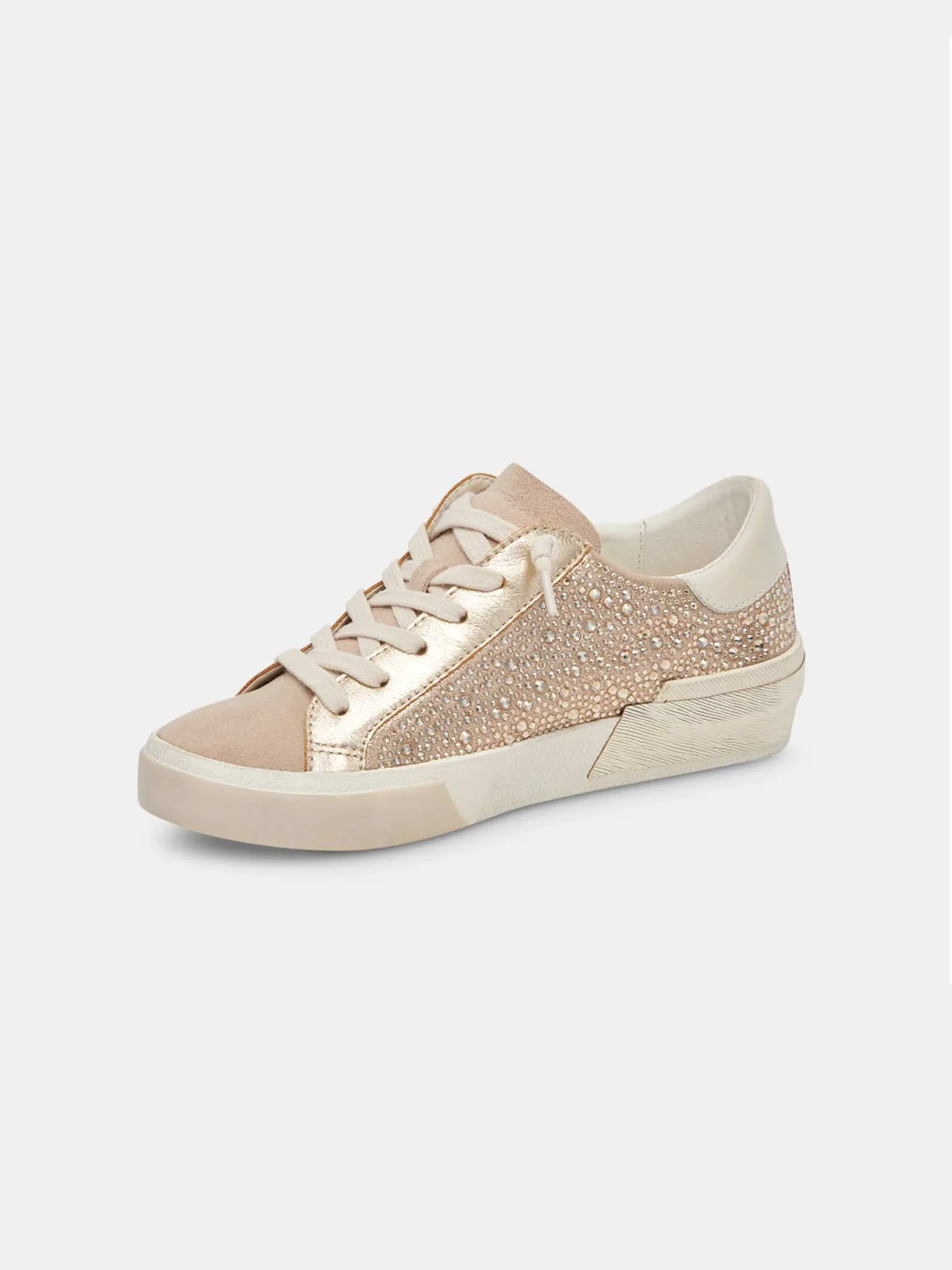 Zina Crystal Sneakers Gold Suede