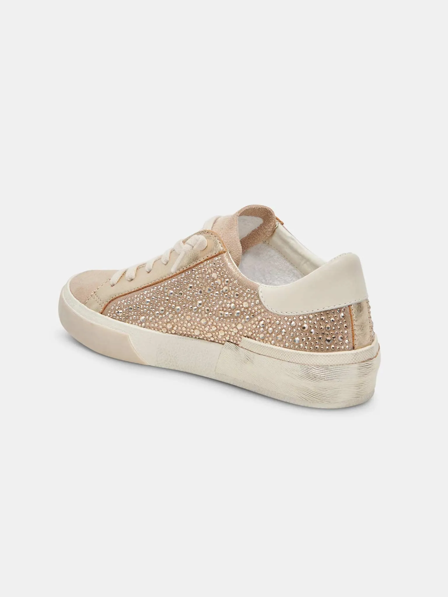 Zina Crystal Sneakers Gold Suede
